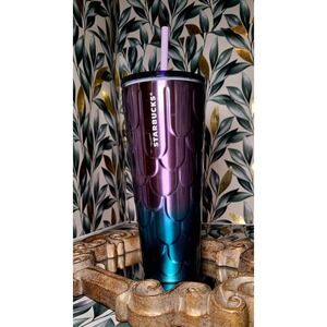 *RESCUE ANIMAL FUNDRAISER*Sbux 24oz Venti Iridescent Mermaid Scale Ombre Tumbler